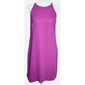 NWOT Banana Republic Womens Dress Size 4P Sleeveless Magenta Halter Tie Back Flo